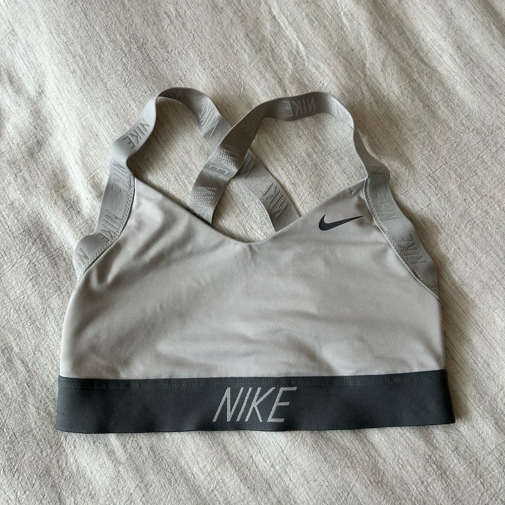 Nike Light Gray and Dark Gray Sports Bra